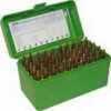 MTM Ammunition Box 50 Round Flip-Top 375 Rem UM 375 Weatherby Mag Green RLLD-50-10